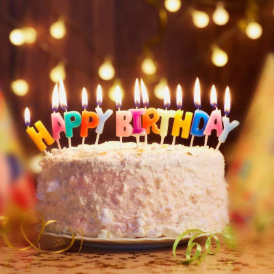 birthday cake with candles